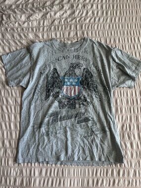 American Heritage USA Eagle Grey Graphic Tee (L)